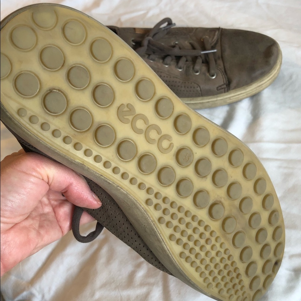 🏈ECCO men’s brown leather tennis shoes sz 45 - Picture 6 of 8